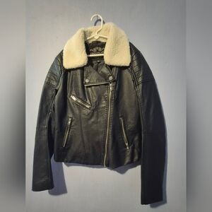 Blue Faux leather jacket